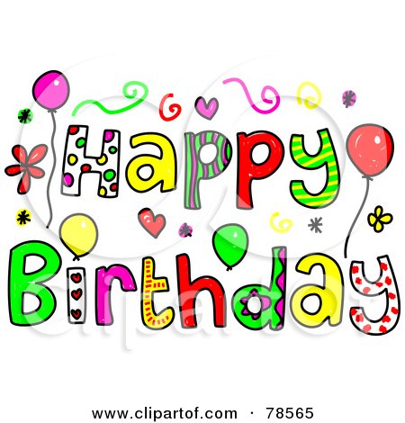 Birthday on Clipart Illustration Of Colorful Happy Birthday Words By Prawny  78565