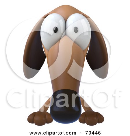 Cute  Pictures Print on 3d Brown Pookie Wiener Dog Character With Big Eyes Posters  Art Prints