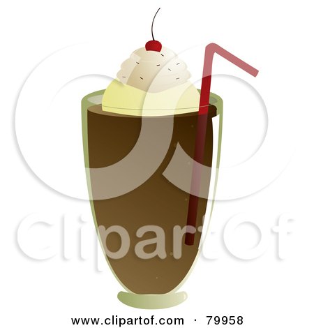Royalty-free clipart picture of a root beer float topped with whipped 