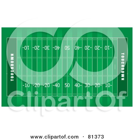 Royalty-free clipart picture of a green american football field aerial.