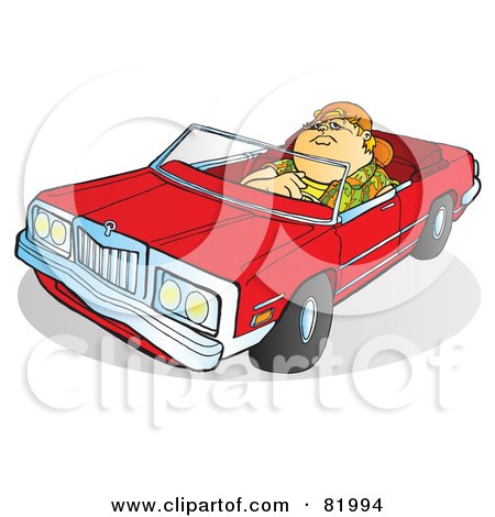 fat boy clipart. Fat Boy Driving A Red