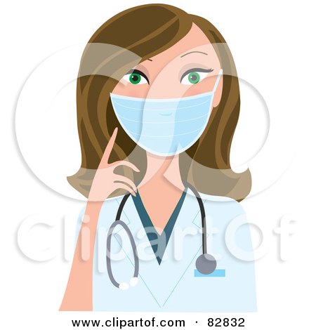 Clipart Surgeon Holding A Saw And Brain - Royalty Free Vector ...