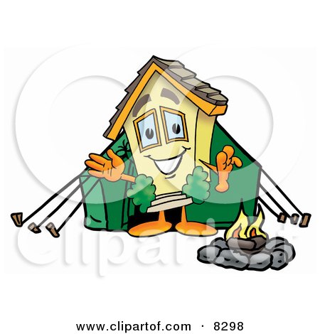 cartoon houses on fire. House Mascot Cartoon Character