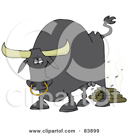 83899-Royalty-Free-RF-Clipart-Illustration-Of-A-Gray-Bull-Pooping-With-Flies.jpg