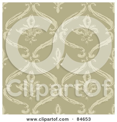  RF Clipart Illustration of a Seamless Repeat Background Of Fleur De