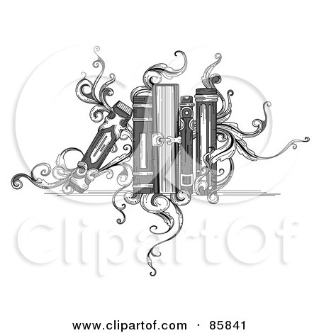 copyright free images of books. Royalty-Free (RF) Clipart Illustration of a Vintage Black And White Book 