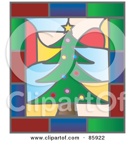 Christmas Window Decorations on Christmas Tree Stained Glass Window Design Posters  Art Prints By