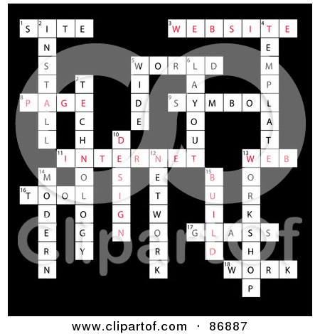  Crossword Puzzles on Rf  Clipart Illustration Of A Web Design Vocabulary Crossword