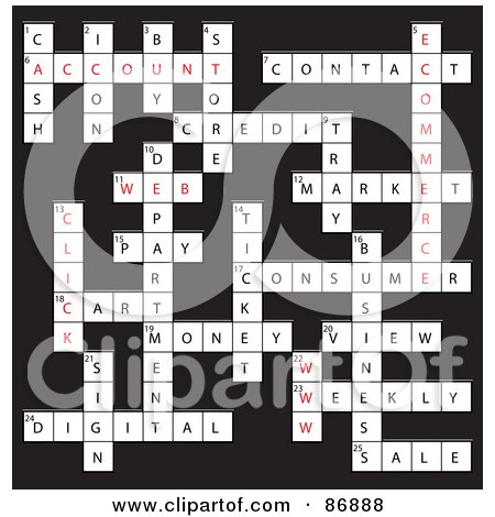 Crossword Puzzles Free on Free Rf Clipart Illustration Of A Www Vocabulary Crossword Puzzle On