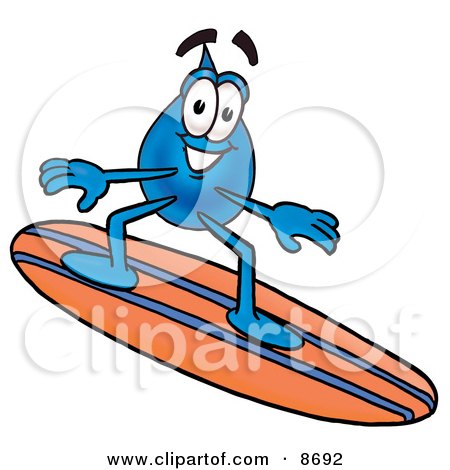 water drop cartoon. Water Drop Mascot Cartoon Character Surfing On A Blue And Orange Surfboard