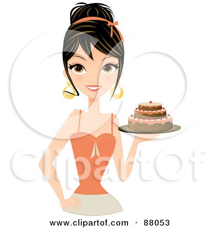 Picturebirthday Cake on Of A Pretty Female Cake Baker Presenting A Beautiful Chocolate Cake