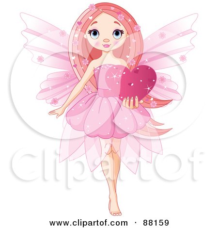 cute pics of fairies. Cute Pink Love Fairy Holding A