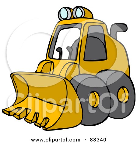 RoyaltyFree RF Clipart Illustration of a Parked Yellow Mini Loader by 