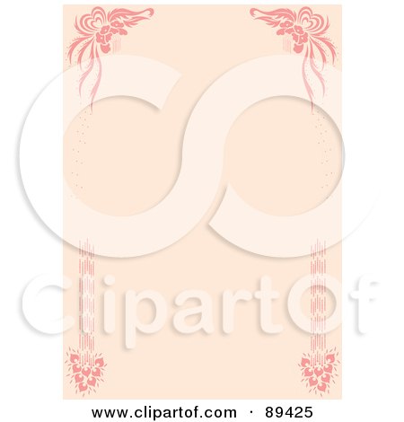 RoyaltyFree RF Clipart Illustration of a Pink Wedding Border With Corner 