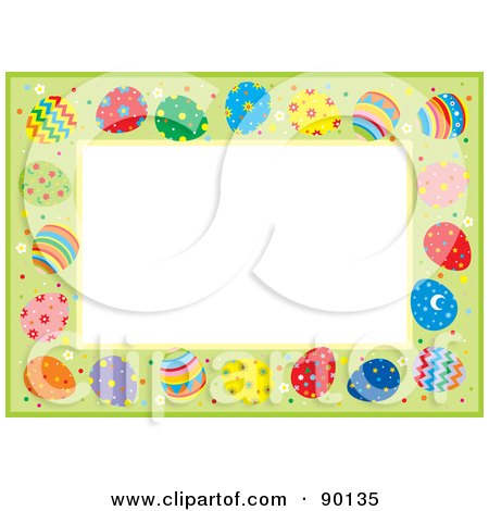 Royalty-Free (RF) Clipart Illustration of a Border Of Colorful Easter Eggs