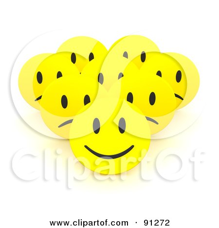 RoyaltyFree RF Clipart Illustration of a 3d Happy Smiley Face In Front