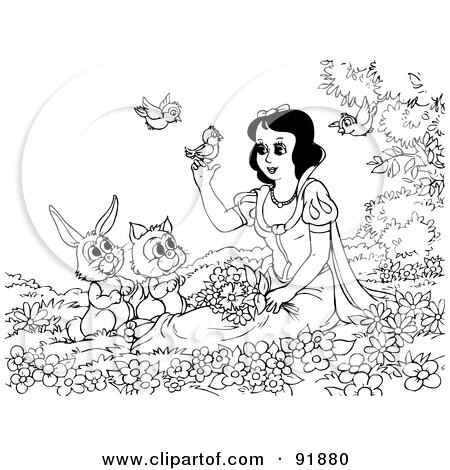 Snow White Coloring Pages on Black And White Snow White Coloring Page Outline   1 By Alex Bannykh