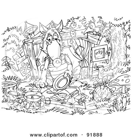 Wolf Coloring Pages on Three Little Pigs And The Big Bad Wolf Coloring Page Outline 4 Jpg