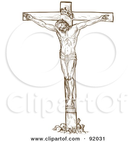 jesus on the cross coloring page. Golden Jesus Nailed to the