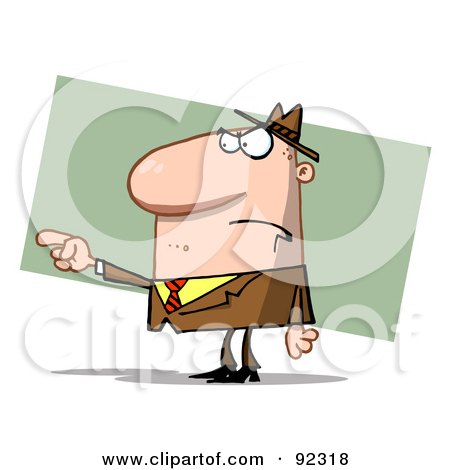 RoyaltyFree RF Clipart Illustration of a Guy Pointing The Blame by Hit 