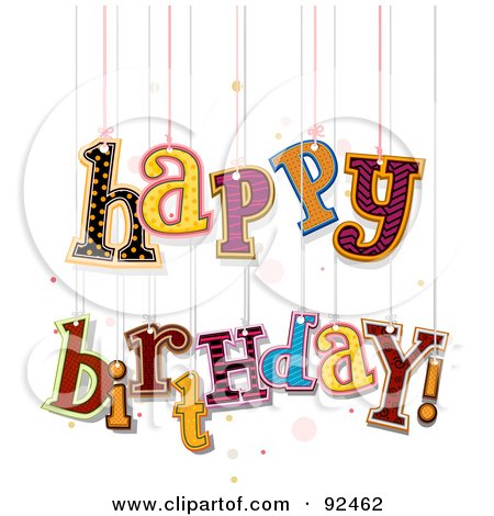 Birthday Cake Clip  Free on Royalty Free  Rf  Clipart Illustration Of Happy Birthday Hanging From