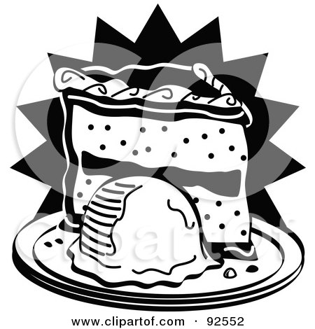  Cream Birthday Cake on Clipart Illustration Of A Black And White Slice Of Cake And Ice Cream