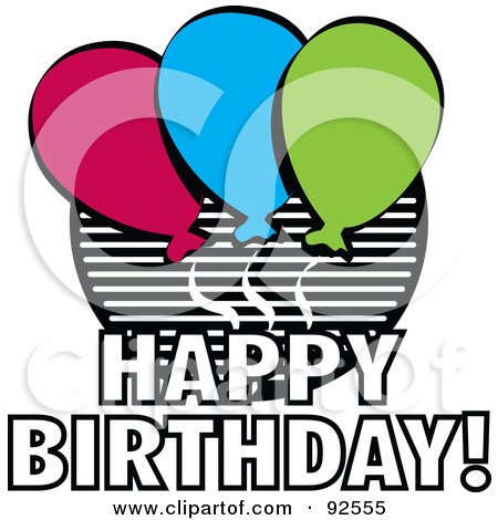 Happy Birthday Balloons Clip Art. Royalty-Free (RF) Clipart