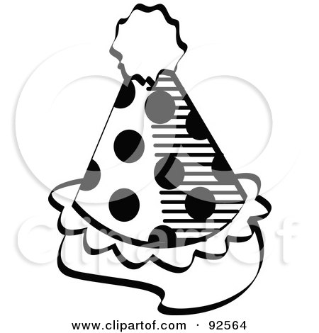 free clip art party hat. Royalty-free clipart picture of a spotted black and white party hat, 