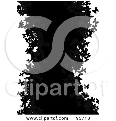 Royalty-free clipart picture of a black and white butterfly wave background 