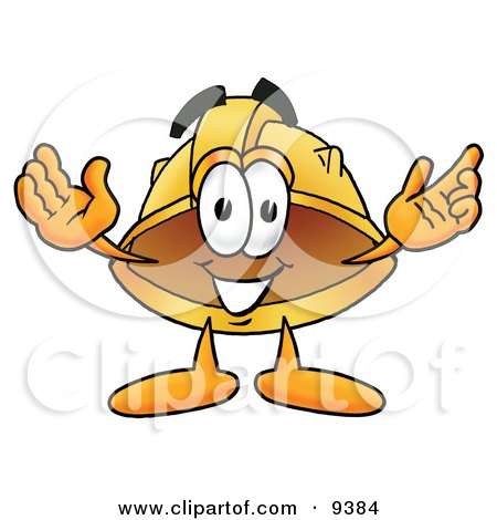 Hard  on 9384 Clipart Picture Of A Hard Hat Mascot Cartoon Character With