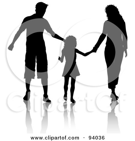Clipart of a Silhouetted Father and Son by a Tree, Viewing ...