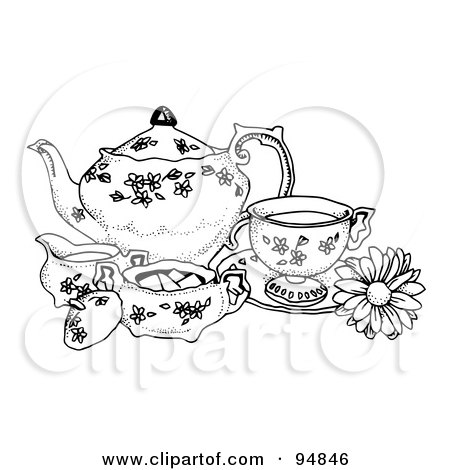 tea set drawing