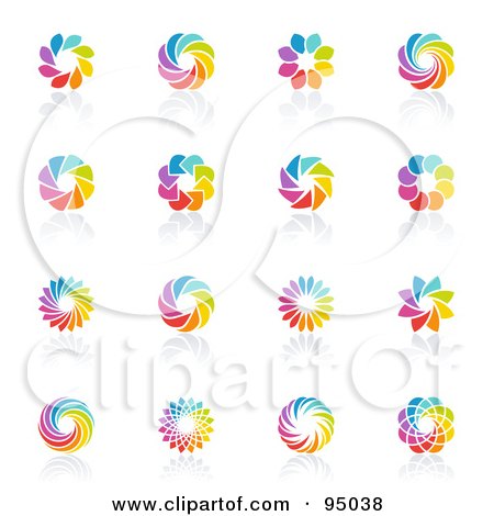 Logo Design Etsy on Digital Collage Of Rainbow Circle Logo Designs Or App Icons 450x470