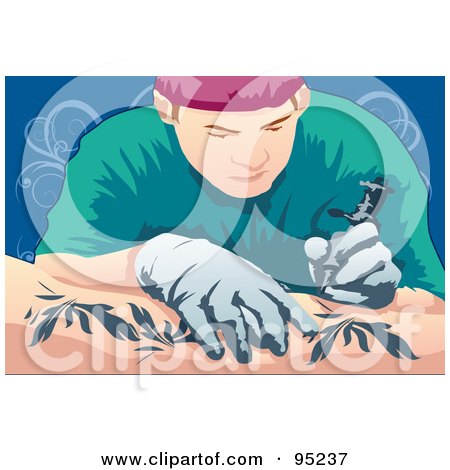 Royalty-free clipart picture of a professional tattoo artist - 2.
