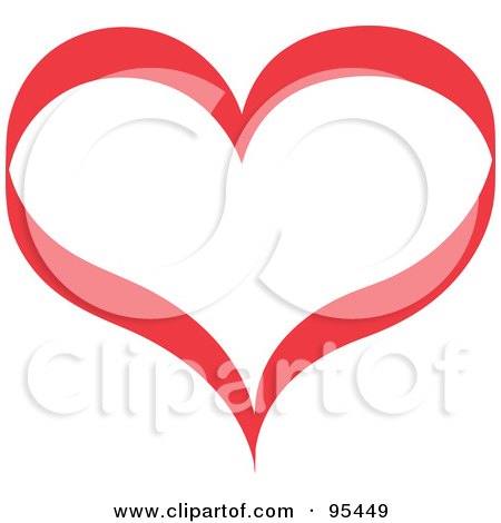 heart outline red. a Red Heart Outline Design