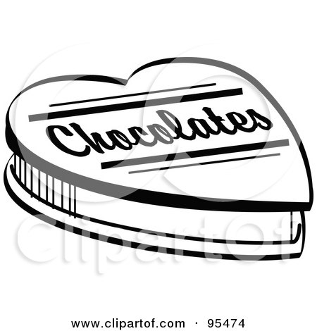 Royalty-Free (RF) Clipart Illustration of a Black And White Valentine Heart 