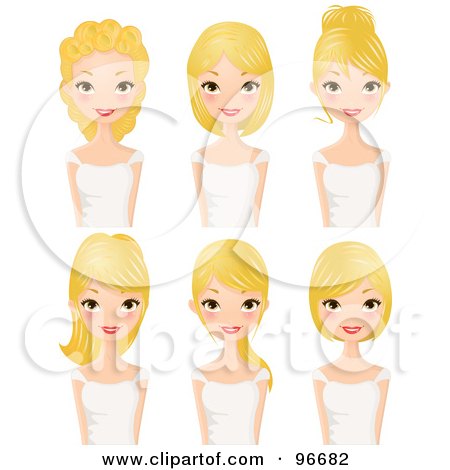 Royalty-free clipart picture of a digital collage of a blond woman 