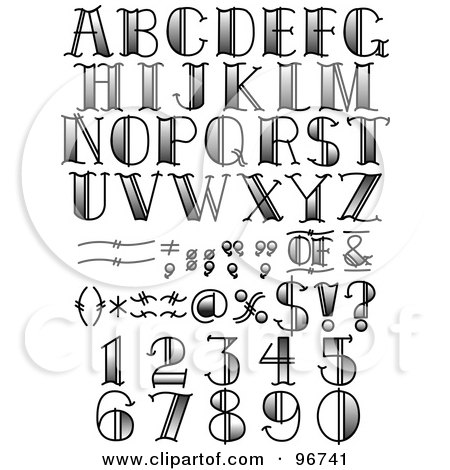 free tattoo lettering designs. Royalty-Free (RF) Clipart Illustration of a Digital Collage Of Black And 