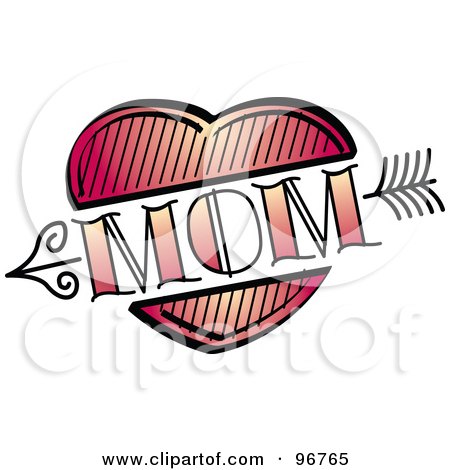 clipart heart with arrow. a Red Heart And Arrow Mom
