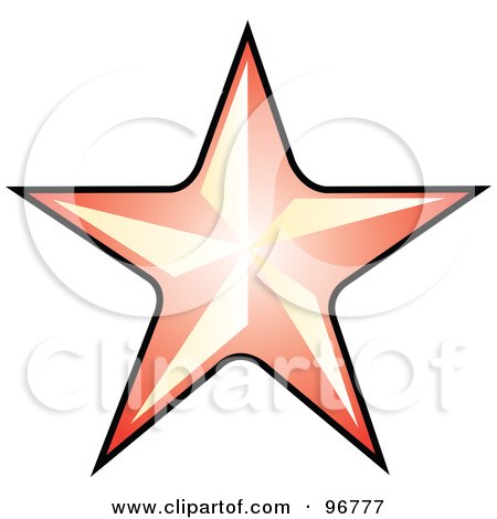 RoyaltyFree RF Clipart Illustration of a Red Star Tattoo Design by Andy