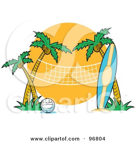 volleyball net clipart. A Beach Volleyball Net