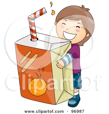 Cartoon Orange Juice Box