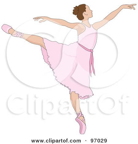 Beautiful Brunette Ballerina Dancing In A Pink Dress Posters Art Prints