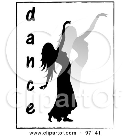 Dance  on Female Dancer With The Word Dance Over White By Pams Clipart  97141