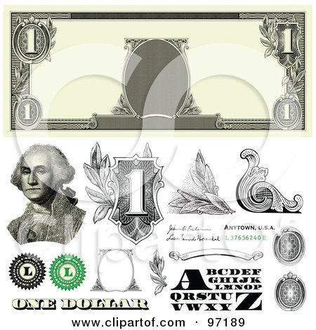 dollar bill artwork. Art Print Description