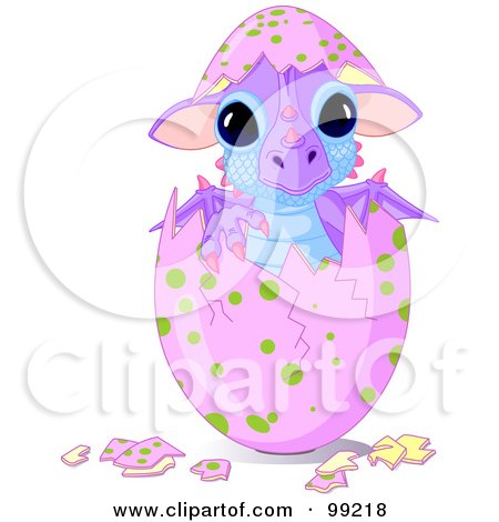 Dragon Tattoo Designs on Illustration Of A Cute Baby Dragon Hatching From A Pink Egg By Pushkin