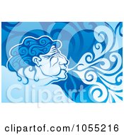 Royalty Free Vector Clip Art Illustration Of A Aeolus Blowing Wind by Any Vector