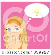 Royalty Free Vector Clip Art Illustration Of A Blond Woman Thinking by Rosie Piter