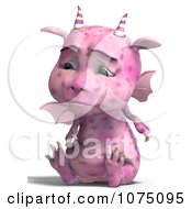 Clipart Sad Pink Devil Dragon Sitting Royalty Free CGI Illustration - 1075095-Clipart-Sad-Pink-Devil-Dragon-Sitting-Royalty-Free-CGI-Illustration