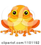 Clipart Happy Cute Golden Toad Royalty Free Vector Illustration by Pushkin